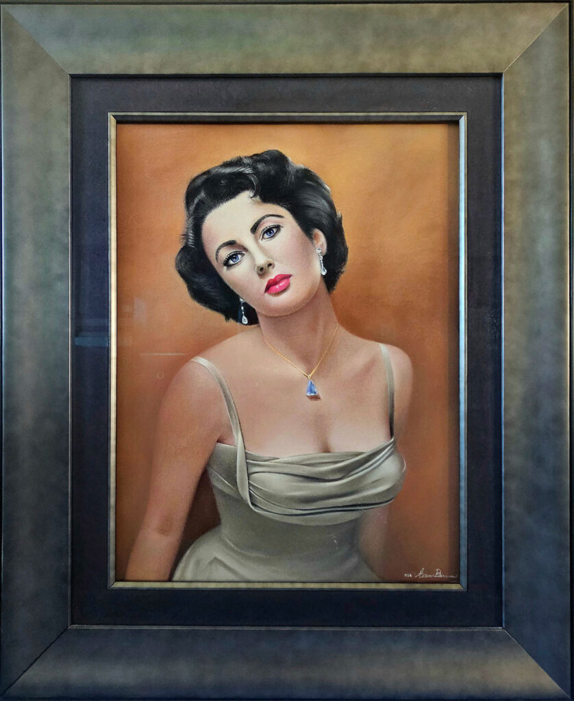 elizabeth taylor pastel framed
