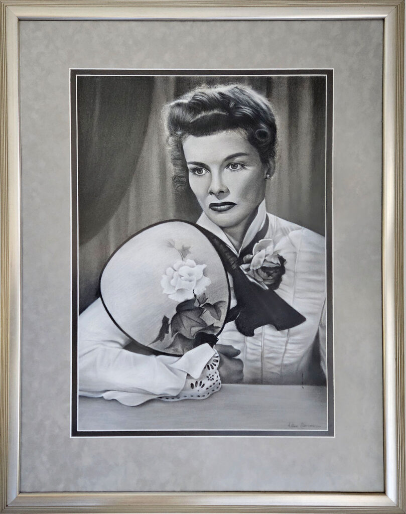 katherine hepburn pastel framed